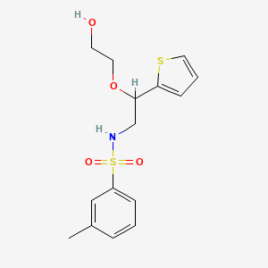 molecular formula C15H19NO4S2 B2911812 N-(2-(2-hydroxyethoxy)-2-(thiophen-2-yl)ethyl)-3-methylbenzenesulfonamide CAS No. 2034365-06-3