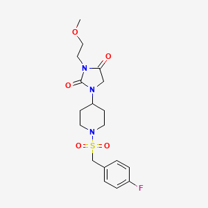 1-(1-((4-Fluorobenzyl)sulfonyl)piperidin-4-yl)-3-(2-methoxyethyl)imidazolidine-2,4-dione