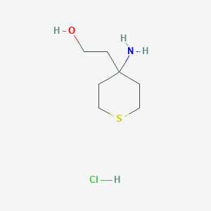 molecular formula C7H16ClNOS B2911814 2-(4-Aminothian-4-yl)ethan-1-ol hydrochloride CAS No. 2241138-41-8