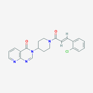 molecular formula C21H19ClN4O2 B2911828 (E)-3-(1-(3-(2-chlorophenyl)acryloyl)piperidin-4-yl)pyrido[2,3-d]pyrimidin-4(3H)-one CAS No. 2035021-77-1