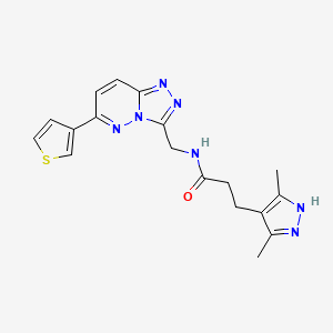 3-(3,5-dimethyl-1H-pyrazol-4-yl)-N-((6-(thiophen-3-yl)-[1,2,4]triazolo[4,3-b]pyridazin-3-yl)methyl)propanamide