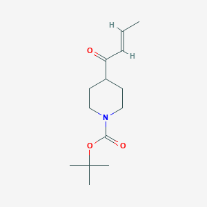 molecular formula C14H23NO3 B2911832 叔丁基 4-(丁-2-烯酰)哌啶-1-羧酸酯 CAS No. 2138806-71-8