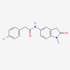 molecular formula C17H15ClN2O2 B2911842 2-(4-chlorophenyl)-N-(1-methyl-2-oxoindolin-5-yl)acetamide CAS No. 921543-04-6