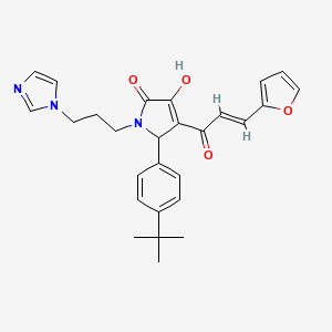 (E)-1-(3-(1H-imidazol-1-yl)propyl)-5-(4-(tert-butyl)phenyl)-4-(3-(furan-2-yl)acryloyl)-3-hydroxy-1H-pyrrol-2(5H)-one