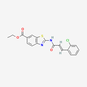 (E)-ethyl 2-(3-(2-chlorophenyl)acrylamido)benzo[d]thiazole-6-carboxylate
