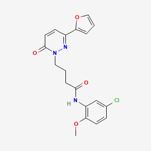 molecular formula C19H18ClN3O4 B2911850 N-(5-chloro-2-methoxyphenyl)-4-(3-(furan-2-yl)-6-oxopyridazin-1(6H)-yl)butanamide CAS No. 1021132-82-0