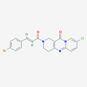 molecular formula C20H15BrClN3O2 B2911874 (E)-2-(3-(4-bromophenyl)acryloyl)-8-chloro-3,4-dihydro-1H-dipyrido[1,2-a:4',3'-d]pyrimidin-11(2H)-one CAS No. 1904610-70-3