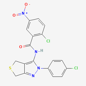 2-chloro-N-(2-(4-chlorophenyl)-4,6-dihydro-2H-thieno[3,4-c]pyrazol-3-yl)-5-nitrobenzamide