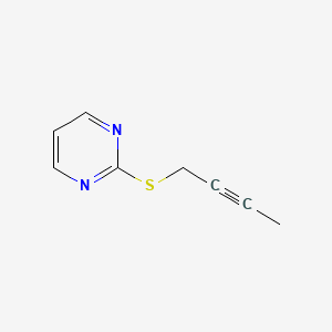 molecular formula C8H8N2S B2911877 2-(But-2-yn-1-ylthio)pyrimidine CAS No. 1849362-26-0