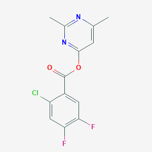 molecular formula C13H9ClF2N2O2 B2911882 2,6-Dimethyl-4-pyrimidinyl 2-chloro-4,5-difluorobenzenecarboxylate CAS No. 400083-82-1