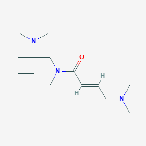 molecular formula C14H27N3O B2911887 (E)-4-(Dimethylamino)-N-[[1-(dimethylamino)cyclobutyl]methyl]-N-methylbut-2-enamide CAS No. 2411323-13-0