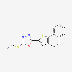 molecular formula C16H14N2OS2 B2911892 2-(4,5-Dihydronaphtho[1,2-b]thiophen-2-yl)-5-(ethylsulfanyl)-1,3,4-oxadiazole CAS No. 478033-61-3