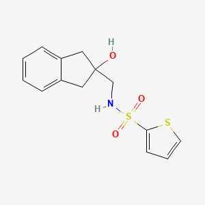 molecular formula C14H15NO3S2 B2911893 N-((2-hydroxy-2,3-dihydro-1H-inden-2-yl)methyl)thiophene-2-sulfonamide CAS No. 2034595-28-1