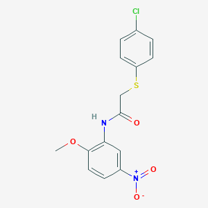 molecular formula C15H13ClN2O4S B2911898 2-[(4-chlorophenyl)sulfanyl]-N-(2-methoxy-5-nitrophenyl)acetamide CAS No. 461399-66-6