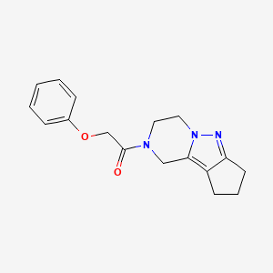molecular formula C17H19N3O2 B2911919 2-phenoxy-1-(3,4,8,9-tetrahydro-1H-cyclopenta[3,4]pyrazolo[1,5-a]pyrazin-2(7H)-yl)ethanone CAS No. 2034372-51-3