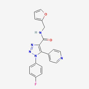 molecular formula C19H14FN5O2 B2911920 1-(4-fluorophenyl)-N-(furan-2-ylmethyl)-5-(pyridin-4-yl)-1H-1,2,3-triazole-4-carboxamide CAS No. 1207017-57-9