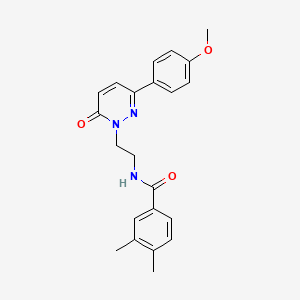 molecular formula C22H23N3O3 B2911921 N-(2-(3-(4-methoxyphenyl)-6-oxopyridazin-1(6H)-yl)ethyl)-3,4-dimethylbenzamide CAS No. 921572-57-8