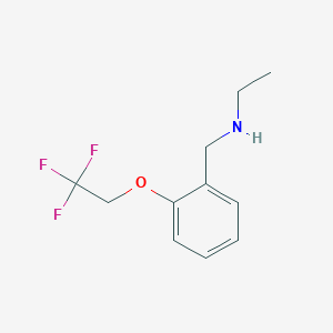 molecular formula C11H14F3NO B2911927 N-[[2-(2,2,2-trifluoroethoxy)phenyl]methyl]ethanamine CAS No. 1095128-13-4