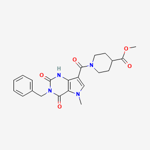 methyl 1-(3-benzyl-5-methyl-2,4-dioxo-2,3,4,5-tetrahydro-1H-pyrrolo[3,2-d]pyrimidine-7-carbonyl)piperidine-4-carboxylate