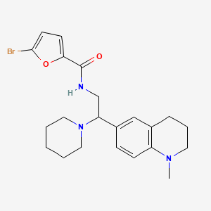 molecular formula C22H28BrN3O2 B2911935 5-bromo-N-[2-(1-methyl-1,2,3,4-tetrahydroquinolin-6-yl)-2-piperidin-1-ylethyl]-2-furamide CAS No. 922039-89-2