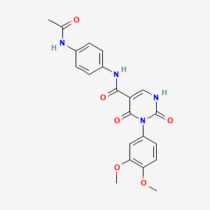 molecular formula C21H20N4O6 B2911950 N-(4-acetamidophenyl)-3-(3,4-dimethoxyphenyl)-2,4-dioxo-1,2,3,4-tetrahydropyrimidine-5-carboxamide CAS No. 896679-75-7
