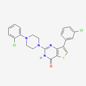 molecular formula C22H18Cl2N4OS B2911963 7-(3-chlorophenyl)-2-[4-(2-chlorophenyl)piperazin-1-yl]thieno[3,2-d]pyrimidin-4(3H)-one CAS No. 1242864-57-8