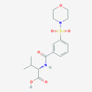 molecular formula C16H22N2O6S B2911966 (2S)-3-methyl-2-{[3-(morpholine-4-sulfonyl)phenyl]formamido}butanoic acid CAS No. 956261-04-4