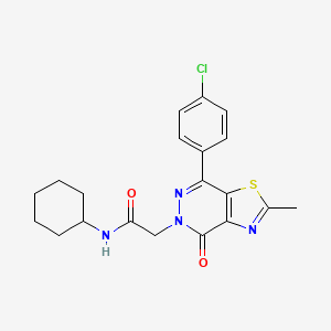 2-(7-(4-chlorophenyl)-2-methyl-4-oxothiazolo[4,5-d]pyridazin-5(4H)-yl)-N-cyclohexylacetamide