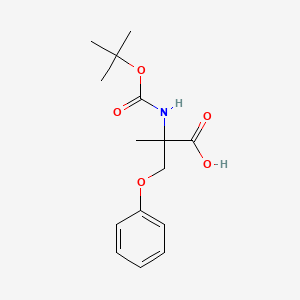 molecular formula C15H21NO5 B2911971 2-{[(Tert-butoxy)carbonyl]amino}-2-methyl-3-phenoxypropanoic acid CAS No. 2004594-41-4