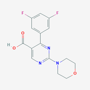 molecular formula C15H13F2N3O3 B2911975 4-(3,5-Difluorophenyl)-2-morpholino-5-pyrimidinecarboxylic acid CAS No. 1775345-59-9
