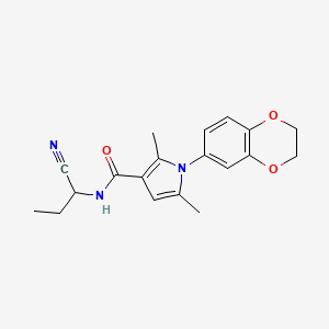 molecular formula C19H21N3O3 B2911979 N-(1-cyanopropyl)-1-(2,3-dihydro-1,4-benzodioxin-6-yl)-2,5-dimethyl-1H-pyrrole-3-carboxamide CAS No. 1333952-17-2