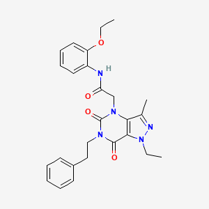 molecular formula C26H29N5O4 B2911996 N-(2-ethoxyphenyl)-2-(1-ethyl-3-methyl-5,7-dioxo-6-phenethyl-6,7-dihydro-1H-pyrazolo[4,3-d]pyrimidin-4(5H)-yl)acetamide CAS No. 1189661-40-2