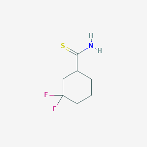 molecular formula C7H11F2NS B2911999 3,3-Difluorocyclohexane-1-carbothioamide CAS No. 1699462-42-4