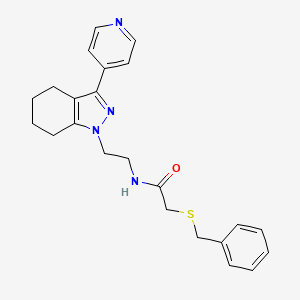 molecular formula C23H26N4OS B2912000 2-(benzylthio)-N-(2-(3-(pyridin-4-yl)-4,5,6,7-tetrahydro-1H-indazol-1-yl)ethyl)acetamide CAS No. 1797670-58-6