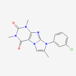 molecular formula C16H14ClN5O2 B2912012 8-(3-chlorophenyl)-1,3,7-trimethyl-1H-imidazo[2,1-f]purine-2,4(3H,8H)-dione CAS No. 893367-05-0