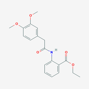 molecular formula C19H21NO5 B291202 Ethyl 2-{[(3,4-dimethoxyphenyl)acetyl]amino}benzoate 