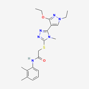 molecular formula C20H26N6O2S B2912020 N-(2,3-dimethylphenyl)-2-((5-(3-ethoxy-1-ethyl-1H-pyrazol-4-yl)-4-methyl-4H-1,2,4-triazol-3-yl)thio)acetamide CAS No. 1013787-26-2