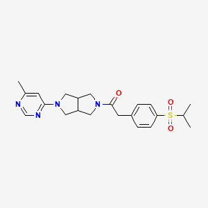 1-[2-(6-Methylpyrimidin-4-yl)-1,3,3a,4,6,6a-hexahydropyrrolo[3,4-c]pyrrol-5-yl]-2-(4-propan-2-ylsulfonylphenyl)ethanone