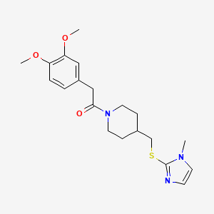 2-(3,4-dimethoxyphenyl)-1-(4-(((1-methyl-1H-imidazol-2-yl)thio)methyl)piperidin-1-yl)ethanone