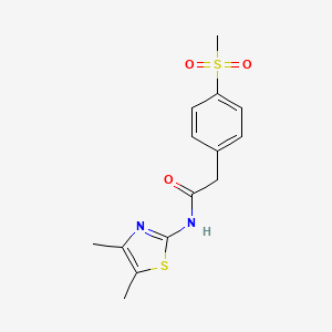 molecular formula C14H16N2O3S2 B2912037 N-(4,5-dimethylthiazol-2-yl)-2-(4-(methylsulfonyl)phenyl)acetamide CAS No. 923464-90-8