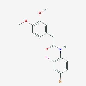 molecular formula C16H15BrFNO3 B291204 N-(4-bromo-2-fluorophenyl)-2-(3,4-dimethoxyphenyl)acetamide 