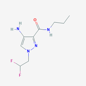 molecular formula C9H14F2N4O B2912056 4-Amino-1-(2,2-difluoroethyl)-N-propyl-1H-pyrazole-3-carboxamide CAS No. 2101196-83-0