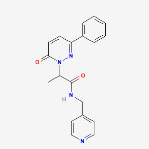 molecular formula C19H18N4O2 B2912059 2-(6-oxo-3-phenylpyridazin-1(6H)-yl)-N-(pyridin-4-ylmethyl)propanamide CAS No. 1203329-12-7