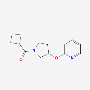 molecular formula C14H18N2O2 B2912061 环丁基(3-(吡啶-2-基氧基)吡咯烷-1-基)甲酮 CAS No. 1904220-33-2