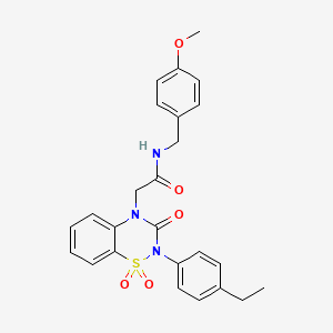 molecular formula C25H25N3O5S B2912066 2-(2-(4-ethylphenyl)-1,1-dioxido-3-oxo-2H-benzo[e][1,2,4]thiadiazin-4(3H)-yl)-N-(4-methoxybenzyl)acetamide CAS No. 941950-61-4