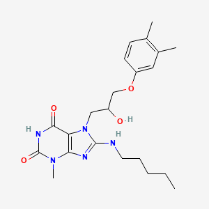 molecular formula C22H31N5O4 B2912069 7-(3-(3,4-dimethylphenoxy)-2-hydroxypropyl)-3-methyl-8-(pentylamino)-1H-purine-2,6(3H,7H)-dione CAS No. 941965-13-5