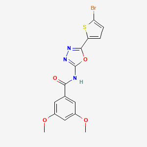 molecular formula C15H12BrN3O4S B2912071 N-(5-(5-bromothiophen-2-yl)-1,3,4-oxadiazol-2-yl)-3,5-dimethoxybenzamide CAS No. 1021131-63-4