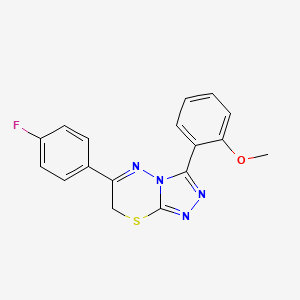 molecular formula C17H13FN4OS B2912085 6-(4-fluorophenyl)-3-(2-methoxyphenyl)-7H-[1,2,4]triazolo[3,4-b][1,3,4]thiadiazine CAS No. 843618-60-0