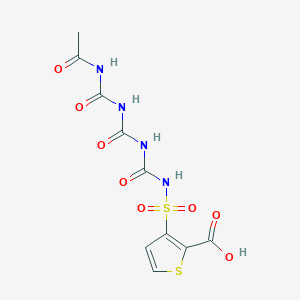molecular formula C10H10N4O8S2 B2912086 3-[[3-[(3-Acetylureido)carbonyl]ureido]sulfonyl]thiophene-2-carboxylic acid CAS No. 171628-03-8