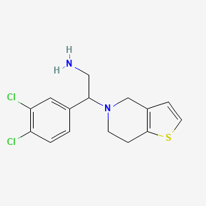 molecular formula C15H16Cl2N2S B2912090 2-(3,4-dichlorophenyl)-2-{4H,5H,6H,7H-thieno[3,2-c]pyridin-5-yl}ethan-1-amine CAS No. 1041546-96-6